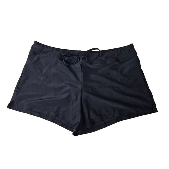 Aqua Eve Womens Size XL Tropical Leaf Print Tankini Set Boy Shorts W/Drawstring - Picture 5 of 10